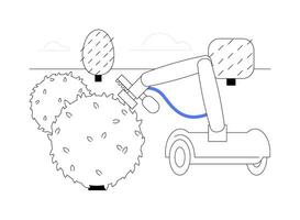 Trim bot abstract concept illustration. vector