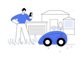 Autonomous mowing abstract concept illustration. vector