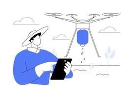 Seed-planting drones abstract concept illustration. vector