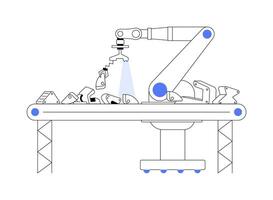 Sorting iRVision robots abstract concept illustration. vector