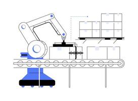 Palletizing robots abstract concept illustration. vector