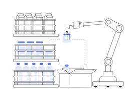 Order Picking Robots abstract concept illustration. vector