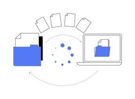 Automated data transfer abstract concept illustration. vector