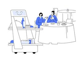 Robotic waiter abstract concept illustration. vector