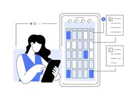 Scheduling systems abstract concept illustration. vector