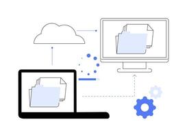 Data migration abstract concept illustration. vector