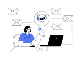 E-mail processing abstract concept illustration. vector