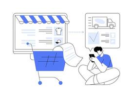 E-Commerce order processing abstract concept illustration. vector