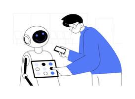 Customer service robots abstract concept illustration. vector