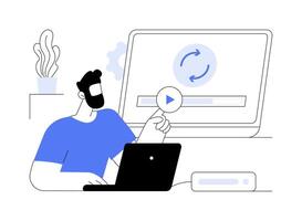 Software update abstract concept illustration. vector