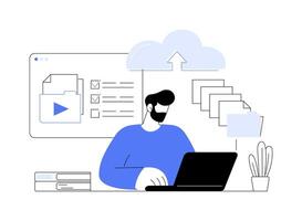 Upload files abstract concept illustration. vector