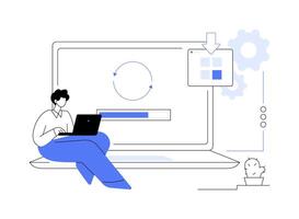 Upgrade software abstract concept illustration. vector