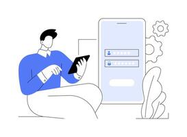 Log in abstract concept illustration. vector