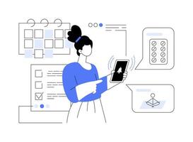 Reminder app abstract concept illustration. vector