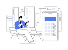 Calculator app abstract concept illustration. vector