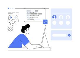 Online game creator abstract concept illustration. vector