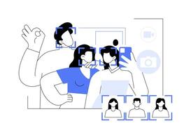 Image recognition abstract concept illustration. vector