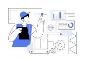 Big data in manufacturing abstract concept illustration. vector