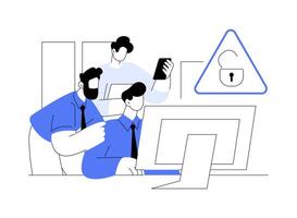 Cybersecurity abstract concept illustration. vector