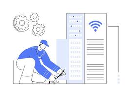 Local area network engineer abstract concept illustration. vector