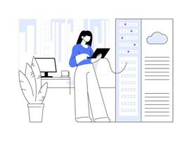 Datacenter network infrastructure abstract concept illustration. vector