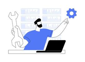 Troubleshooting computer software abstract concept illustration. vector