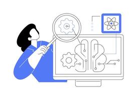 Quantum computer lab abstract concept illustration. vector