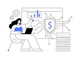 Applications in banking and finance abstract concept illustration. vector