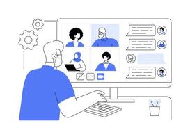 Conferencing app abstract concept illustration. vector