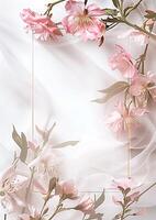 Simple wedding theme frame translucent center. Generate AI photo
