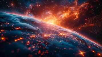 A Particle Earth HUD created using Stardust . Generate-AI photo