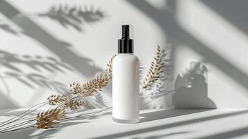 A clean white minimalist skincare product no logo. Generate AI photo