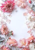 Simple wedding theme frame translucent center. Generate AI photo
