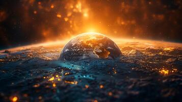 A Particle Earth HUD created using Stardust . Generate-AI photo