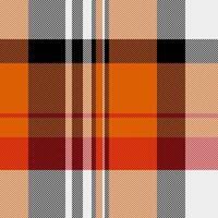 Suit pattern check fabric, model texture seamless. Give plaid textile tartan background in orange and white colors. vector