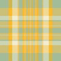 Colourful pattern fabric seamless, blanket background texture. Harvest plaid tartan check textile in pastel and amber colors. vector