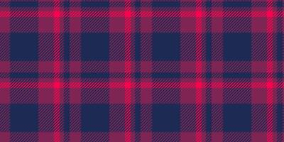 String textile check, dress tartan seamless plaid. Calm texture fabric background pattern in pink and blue colors. vector