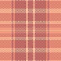 Feminine seamless fabric, minimal tartan plaid background. Newborn textile texture pattern check in red and orange colors. vector