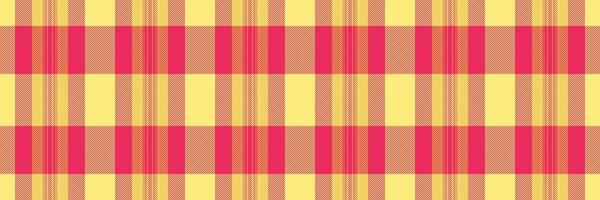 Kingdom seamless plaid pattern, postcard tartan fabric. Refresh check textile texture background in red and yellow colors. vector