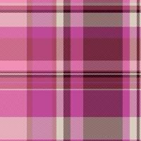 Stripe texture textile background, realistic check fabric tartan. Arabic plaid pattern seamless in pink and dark colors. vector