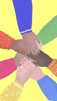Animated Colorful Hands Clapping Together in Friendship and Teamwork video