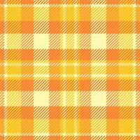 Illustration check background tartan, scotland seamless textile plaid. Warmth pattern fabric texture in orange and yellow colors. vector