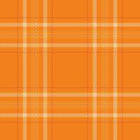 Card fabric texture textile, single seamless pattern . Mosaic check tartan background plaid in orange and carrot orange colors. vector
