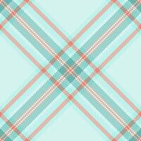 Scottish background textile, many pattern plaid fabric. Simple tartan check seamless texture in light and pale turquoise colors. vector