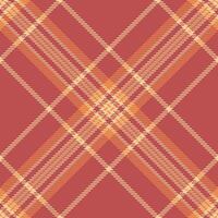 Korean texture check plaid, sketching pattern fabric . Wool tartan seamless textile background in red and amber colors. vector
