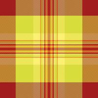 Style textile texture pattern, professional fabric background. Sofa tartan check seamless plaid in lime and red colors. vector