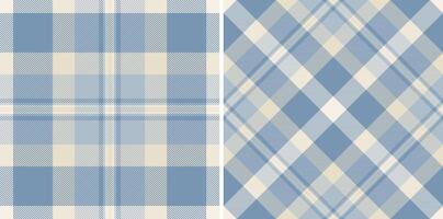 Fabric background texture of seamless tartan with a plaid pattern textile check. Set in cream colors for casual menswear fashion in daily style. vector
