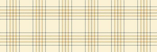 Tape check plaid texture, multicolor fabric seamless pattern. Suite textile background tartan in papaya whip and orange colors. vector