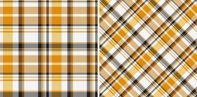 Texture background fabric of pattern plaid textile with a seamless tartan check. Set in gold colors for geometric design patterns. vector