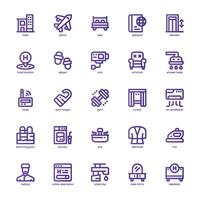 Hotel Service icon pack for your website, mobile, presentation, and logo design. Hotel Service icon basic line gradient design. graphics illustration and editable stroke. vector